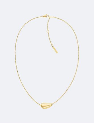 Calvin Klein Womens Drop Pendant Link Necklace - Metallic