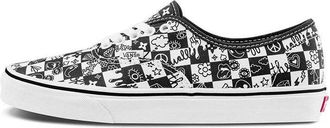 Vans Authentic Retro Casual Skate Shoes Unisex Black White Grid Printing VN0A5KS96U6