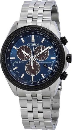 Citizen Brycen Perpetual Chronograph Blue Dial Mens Watch BL5568-54L