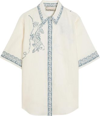 Alemais Alemais Lucky Printed Linen Shirt - Ivory - 12 (UK12 / M)