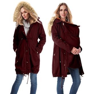 Generic Womens Parka Coat With Fur Hood - WomenS Maternity Jackets Coat Ladies Fleece Jackets Full Zip Parka Jacket Womens Winter Long Sleeve Tops Winter Jack