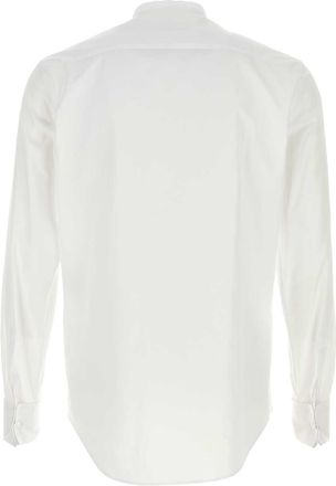 Fendi Mens White Poplin Shirt Bianco Exterior: Cotton Camicie