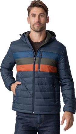 Free Country Mens Tri-Color Hooded Puffer Jacket