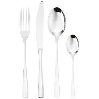 None Sambonet Taste 52553-G2 - Set di Posate da Tavola monoblocco in acciaio inox 18/10, per 12 persone, 48 pezzi: 12 forchette, 12 cucchiai, 12 coltelli