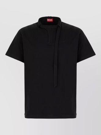 Diesel cotton t shirt short sleeves tie detail
