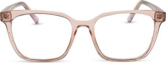 DIFF Eyewear Alex 50mm Square Blue Light Blocking Glasses in Beige Crystal Blue Light at Nordstrom Rack