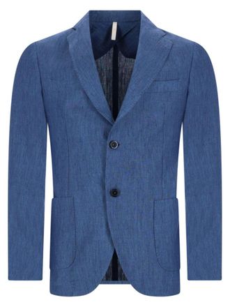 120% Lino Linen Single-Breasted Tailored Blazer