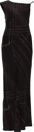 Alysi Multicolor Silk Asymmetrical Long Dress