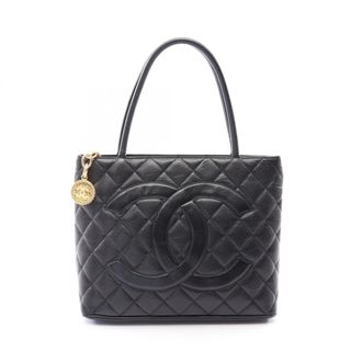 Chanel Black Grained Calfskin Handbag Tote Bag (Pre-Owned)