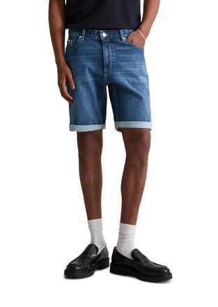 Marc O'Polo Denim Jeansshorts MARC OPOLO DENIM Mats, Herren, Gr. 28, N-Gr, blau (medium blau), Denim/Jeans, Obermaterial: 99% Baumwolle, 1% Elasthan, slim fit, Jeans Je