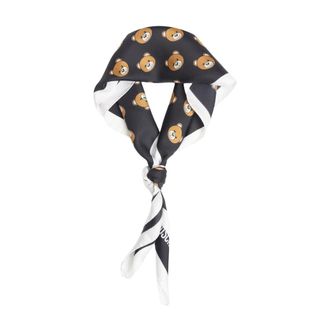 Moschino Silky Scarves, female, Black, Size: ONE SIZE Teddy Bear Scarf Nero Aw25