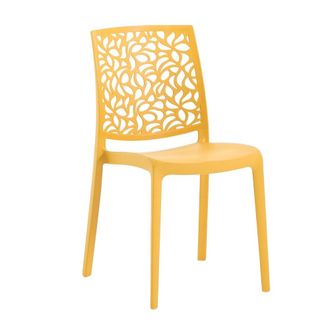 Siediti Fuori e Dentro Conjunto de 6 sillas de resina para interior o exterior mostaza