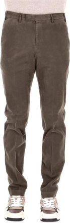 Pantaloni Torino Pantalon van modal en katoen gabardine Master fit - Heren - Chinos - Bruin - L - Katoen - Broeken