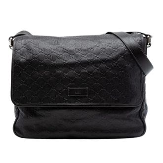 Gucci Pre-owned Cross Body Bags, female, Black, Size: ONE SIZE Pre-owned Leather Crossbody Bag