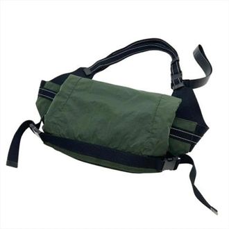 Bottega Veneta Pre-owned Nylon Sling Bag - Heren - Vintage Schoudertas - Groen - ONE Size - Nylon - Vintage