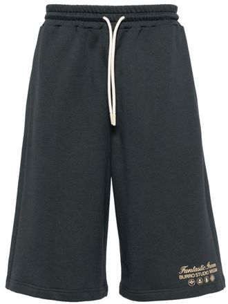 Msgm printed cotton track shorts - Grey