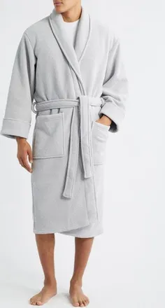 Daniel Buchler Mosaic Knit Robe in Grey at Nordstrom, Size Medium