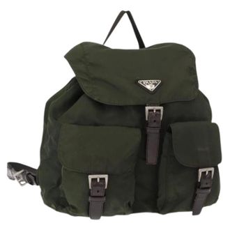 Prada Pre-owned Backpacks, female, Green, Size: ONE SIZE Pre-owned Nylon Backpack