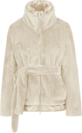 Bomboogie Jas met hoge kraag van imitatiebont - Dames - Jassen - Beige - Maat: XS Nylon