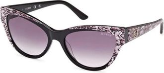 Guess Sunglasses, unisex, Black, 56 MM, Black Gradient Smoke Sunglasses