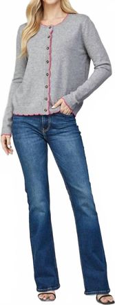 Fate Swift Contrast Edge Cardigan In Heather Grey