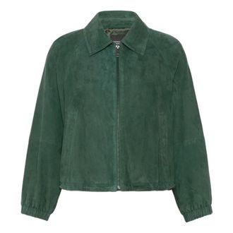 Max Mara Suede Jacket - female - Weekend Max Mara - Bomber Jackets - Green - M - Jackets