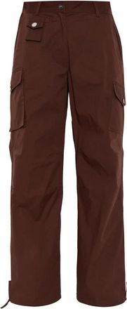 Ganni Cargobroek - Dames - Straight fit broeken - Bruin - S - Katoen - Broeken
