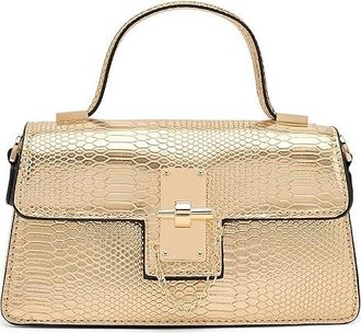 Aldo Callunaax Satchel Womens Handbags Gold, Polyurethane
