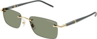 Montblanc Mb 0344S 005 Zonnebrillen - Heren - Zonnebrillen - Geel - 54 MM - Accessoires