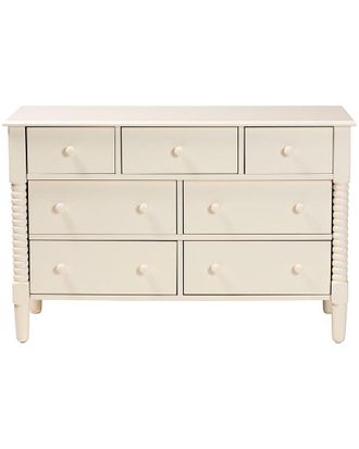 Baxton Studio Braith Farmhouse Spindle Wood 7-Drawer Dresser