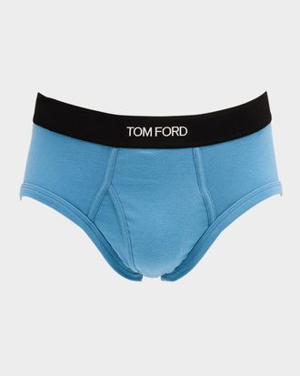 Tom Ford Men & apos;s Jacquard Logo Cotton Briefs