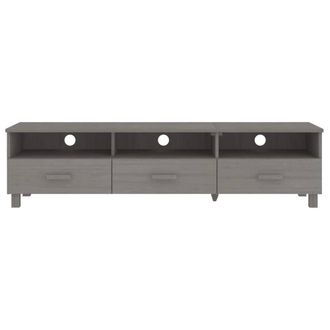 Berkfield Home TV Cabinet HAMAR Light Grey 158x40x40 cm Solid Wood Pine | Size: 158 x 40 x 40 cm