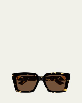 Bottega Veneta Inverted Triangle Square Acetate Sunglasses