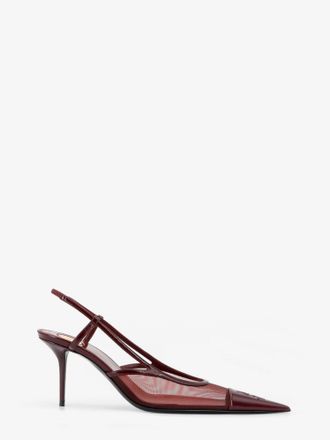 Saint Laurent Decollet&egrave; Ren&eacute;e in mesh con punta Cassandre - SAINT LAURENT - gender_Woman