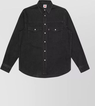 Icecream denim long-sleeve shirt