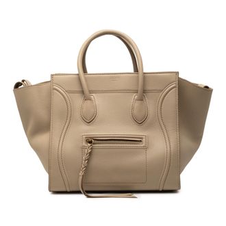 Celine Pre-owned Womens Medium Leather Luggage Phantom Tote - Tan - One Size