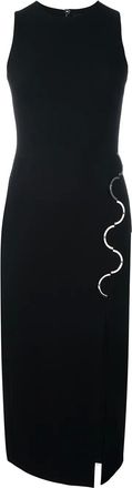 DAVID KOMA metal detail fitted dress - Nero