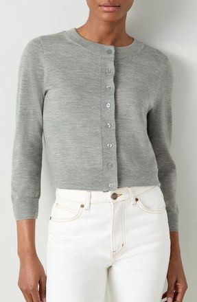 L.k. Bennett Connie Merino Wool Cardigan in Grey at Nordstrom, Size Medium