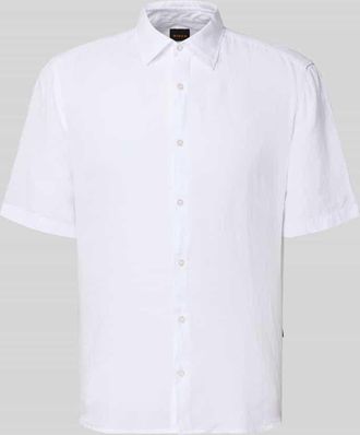 Boss Orange by Hugo Boss BOSS Orange Regular Fit Leinenhemd mit kurzem Arm Modell RASH_2_M in Weiss, Gr&ouml;&szlig;e XXXL