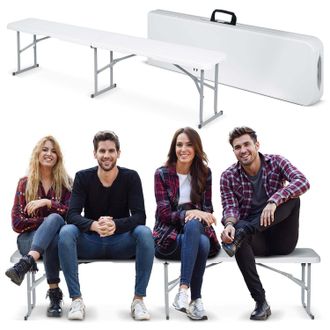 OEM Banco Plegable De Jard&iacute;n Para Catering, 180 Cm, Plonos, Blanco