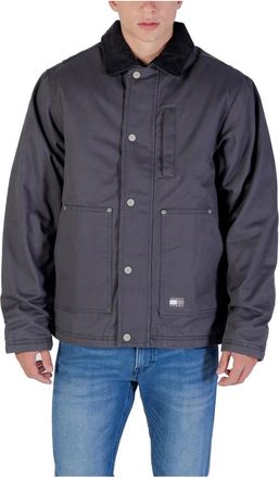 Tommy Jeans Katoenen Chore Jack met Corduroy Kraag - Heren - Winterjassen - Grijs - 2XL - Katoen - Jassen