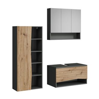 Vicco Juego De Muebles De Ba&ntilde;o De 3 Piezas Willow, Artesano, 3 Partes, Vicco
