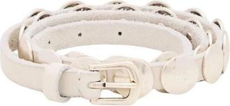Golden Goose Stijlvolle leren riem met opvallende details - Dames - Riemen - Wit - 90 CM - Accessoires