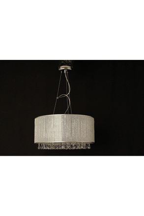 Netlighting Tilly Crystal Chrome Pendant Ceiling Light in Grey