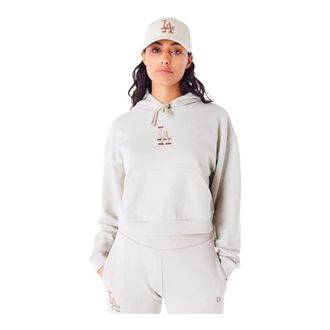 New Era Sudadera con Capucha Corta Ragl&aacute;n Cooperstown - Sweatshirts & Hoodies - Mujer - Beige - M
