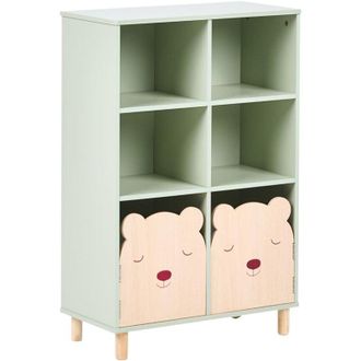 Beliani 3 Tier Bookcase NOBBY 90 cm Light Green