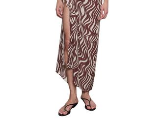 Enza Costa Adjustable Tie Sarong In Wave Print