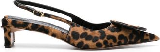 Jacquemus Les Slingbacks Duelo 40mm pumps - women - CALFSKIN/Leather/Calf Hair - 37 - Brown