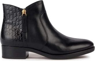 Geox Mädchen D Vilde Ankle Boots – Damenstiefelette Mit Chunky-Sohle, Leder/Stretch, Blockabsatz 4,5 Cm