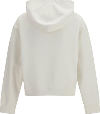 Palm Angels Mens Neck Logo Hoodie Off White Black Cotton; Elastane Sweatshirts Sweater
